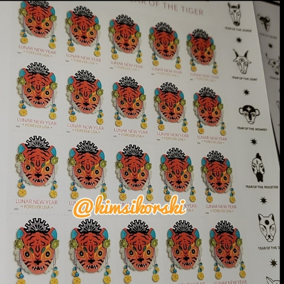 100 Lunar New Year of the Tiger 2022 Forever Postage Stamps USPS Mail Stamp - Picture 4 of 8
